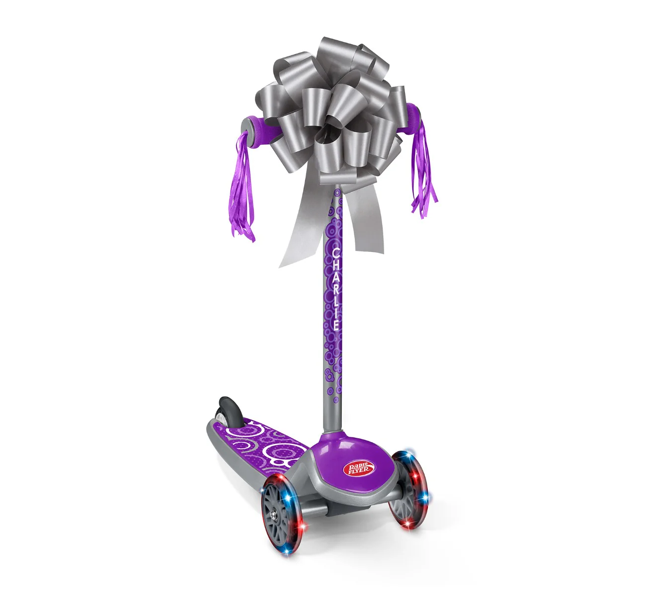 9'' Medium Silver Gift Bow - Image 6